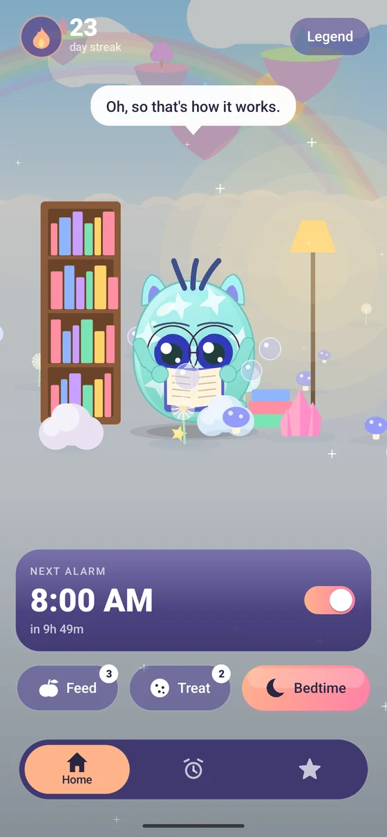 Reading by a bookshelf and a warm lamp